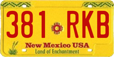 NM license plate 381RKB