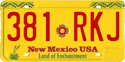 NM license plate 381RKJ