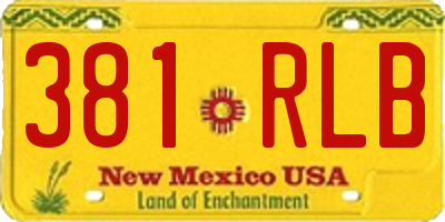 NM license plate 381RLB