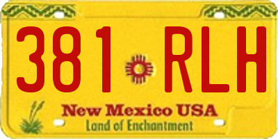 NM license plate 381RLH