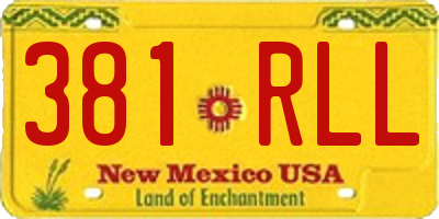 NM license plate 381RLL
