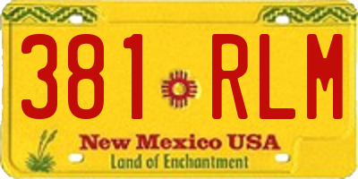 NM license plate 381RLM