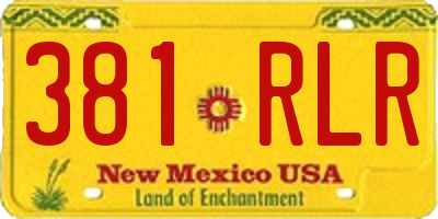 NM license plate 381RLR