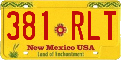 NM license plate 381RLT