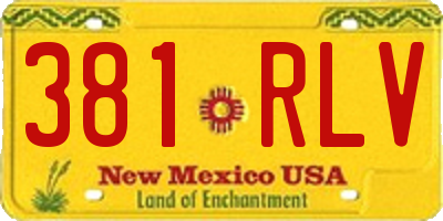 NM license plate 381RLV
