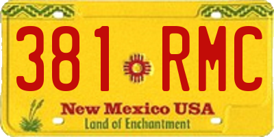NM license plate 381RMC