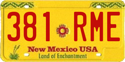 NM license plate 381RME