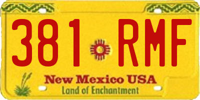 NM license plate 381RMF