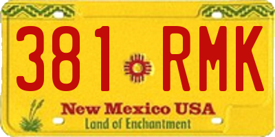 NM license plate 381RMK