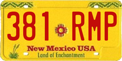 NM license plate 381RMP