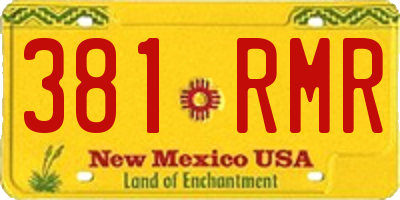 NM license plate 381RMR