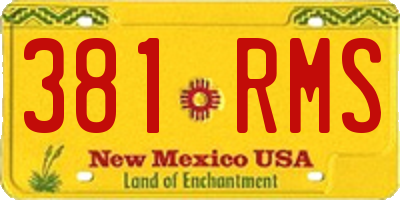 NM license plate 381RMS