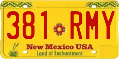 NM license plate 381RMY