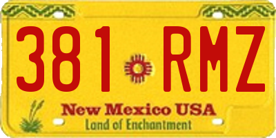 NM license plate 381RMZ