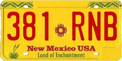 NM license plate 381RNB