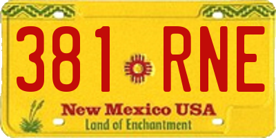 NM license plate 381RNE