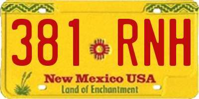 NM license plate 381RNH