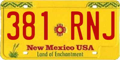 NM license plate 381RNJ