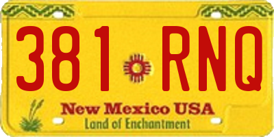 NM license plate 381RNQ