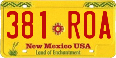 NM license plate 381ROA