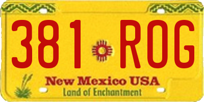 NM license plate 381ROG