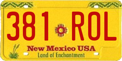 NM license plate 381ROL