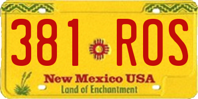 NM license plate 381ROS