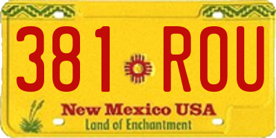 NM license plate 381ROU