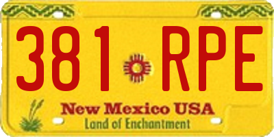 NM license plate 381RPE