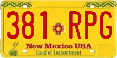 NM license plate 381RPG
