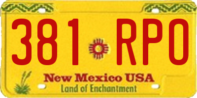 NM license plate 381RPO