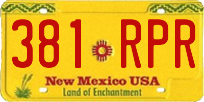 NM license plate 381RPR