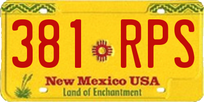 NM license plate 381RPS