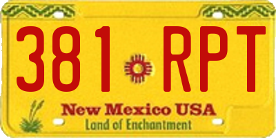 NM license plate 381RPT