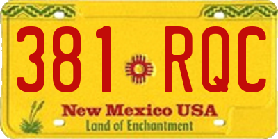NM license plate 381RQC