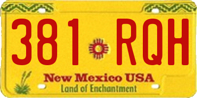 NM license plate 381RQH