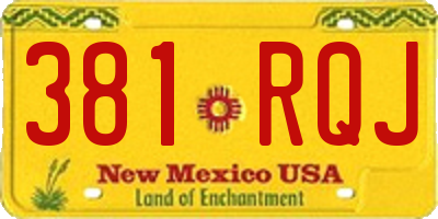 NM license plate 381RQJ
