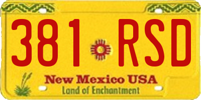 NM license plate 381RSD