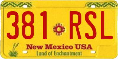 NM license plate 381RSL