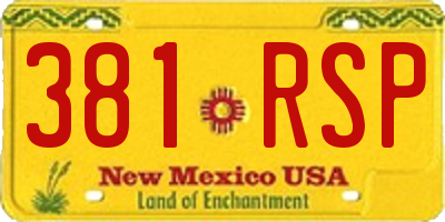 NM license plate 381RSP