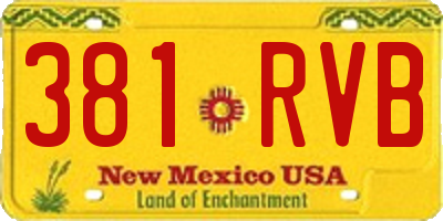 NM license plate 381RVB