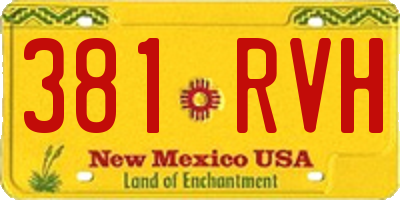 NM license plate 381RVH