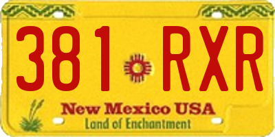 NM license plate 381RXR