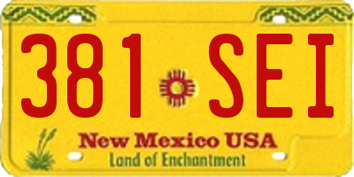 NM license plate 381SEI