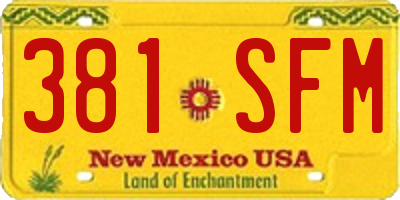 NM license plate 381SFM