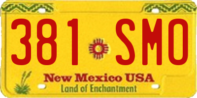 NM license plate 381SMO