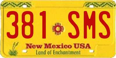 NM license plate 381SMS