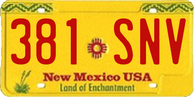 NM license plate 381SNV
