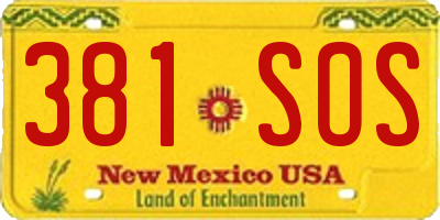 NM license plate 381SOS