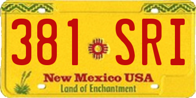 NM license plate 381SRI